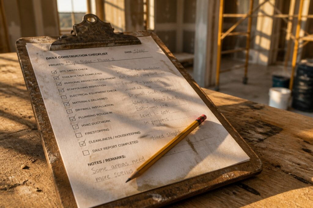 construction final inspection checklist